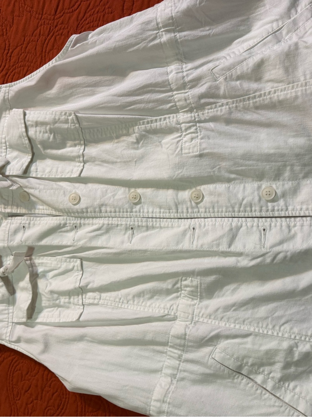 Women’s White Denim Button-Front Overlay